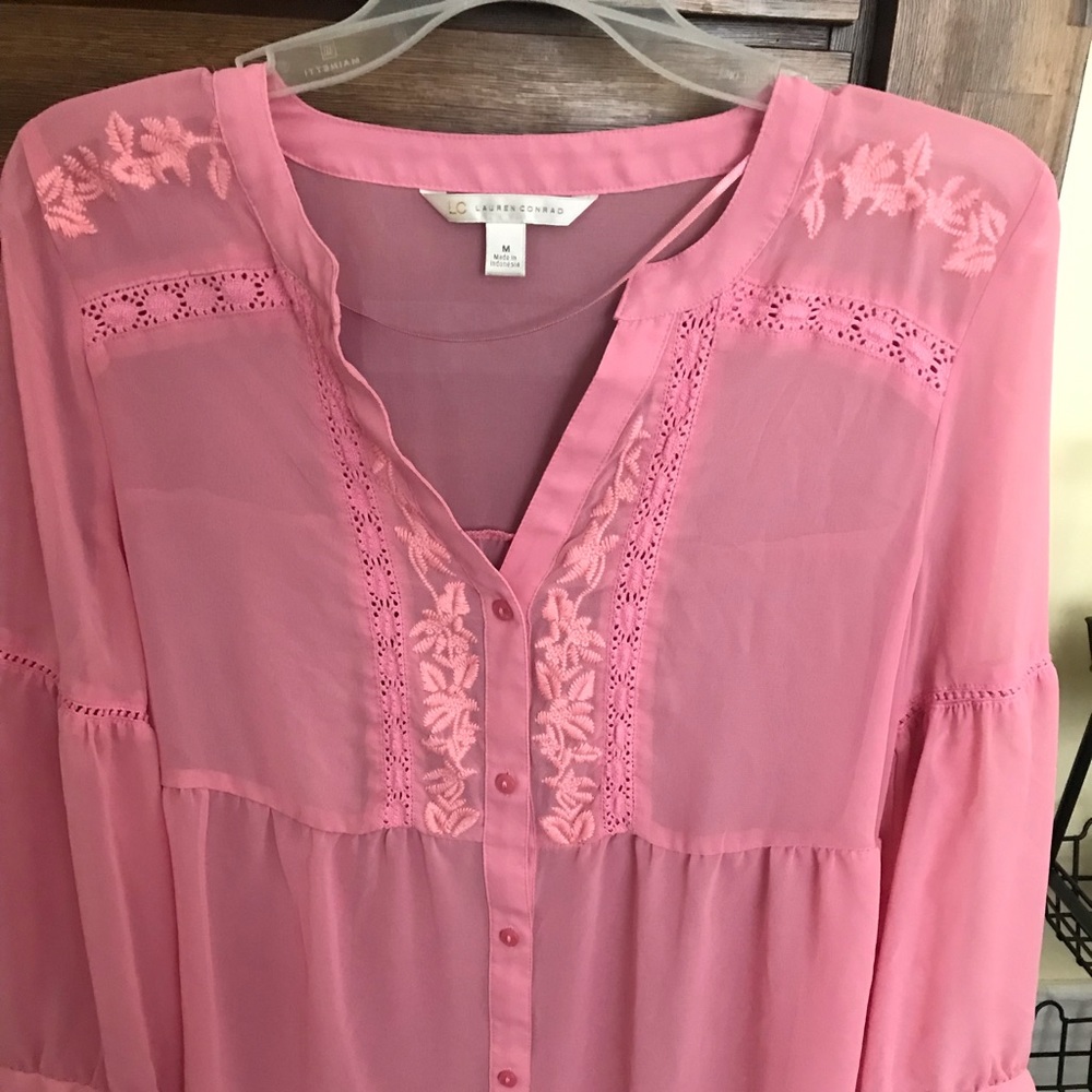 Flowing, sheer blouse.